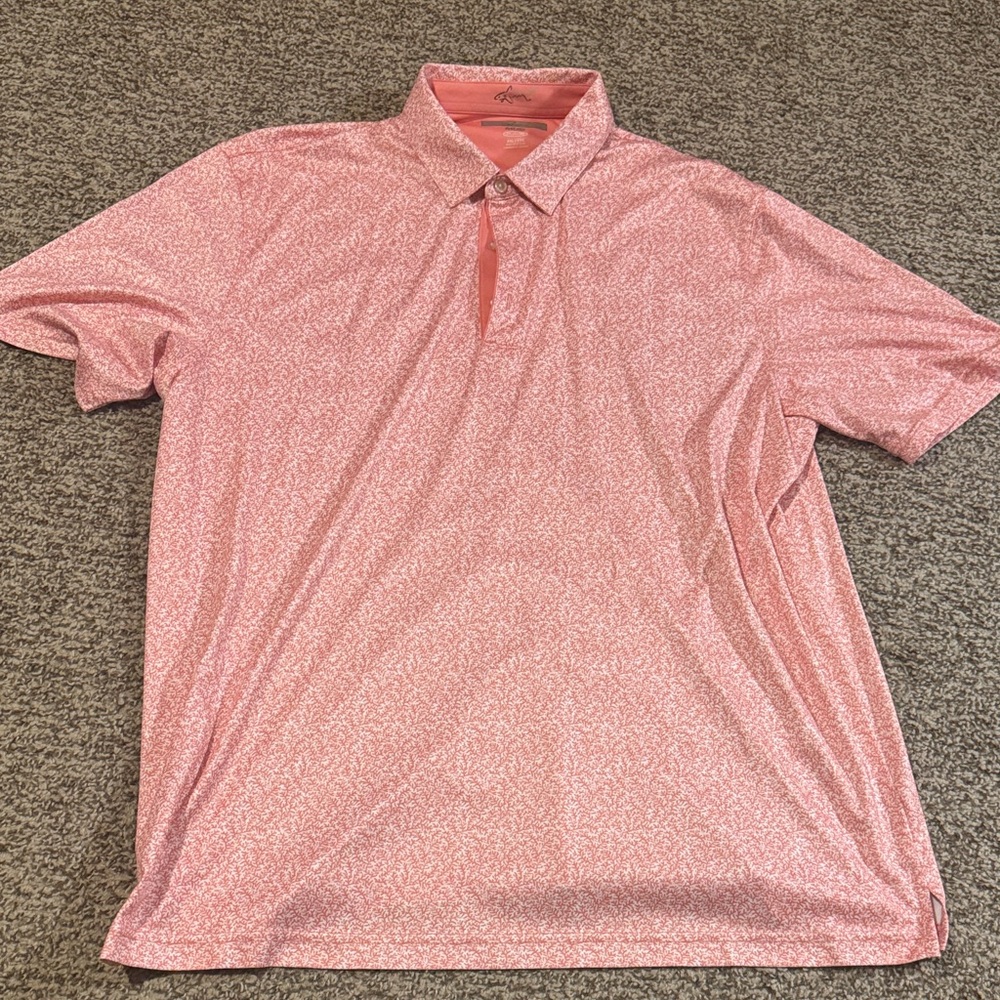 Greg Norman Collection Pink Patterned Polo Shirt